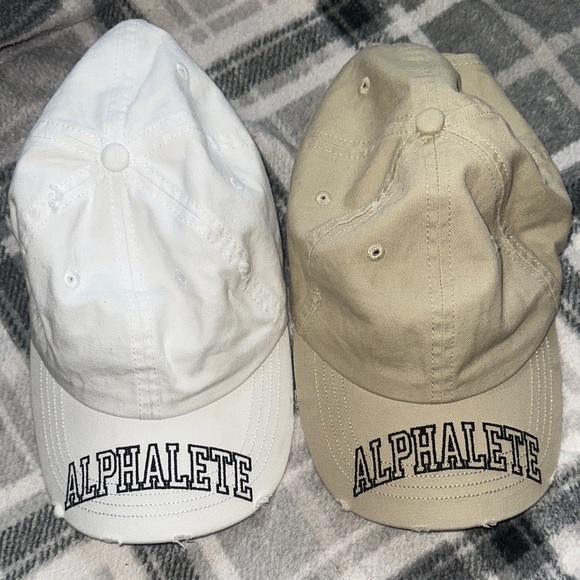Alphalete Other - Alphalete Cream and Tan Caps BUNDLE